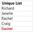 Unique List Excel 的图像结果