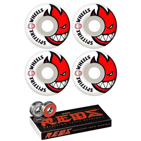 Buy Spitfire52mm Wheels Bighead White/Red Skateboard Wheels - 99a with ...