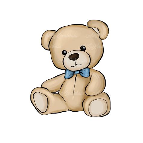 Teddy Bear Clipart, Cute Teddy Bear PNG, Baby Shower Boy, Digital ...