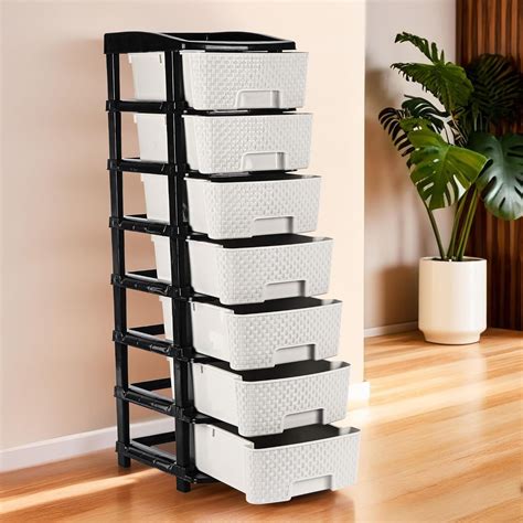 Kuber Industries Multi-Purpose 7-Layer Plastic Drawer Storage Organiser ...