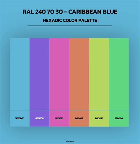 RAL 240 70 30 - Caribbean Blue color palettes - colorxs.com