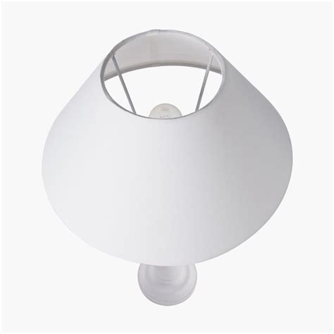 Buy HOMESAKE White Wooden Floral Carved Table Lamp - 33 X 58 cm from ...