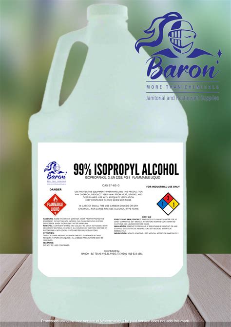Isopropyl Alcohol 99% - Baron Chemicals