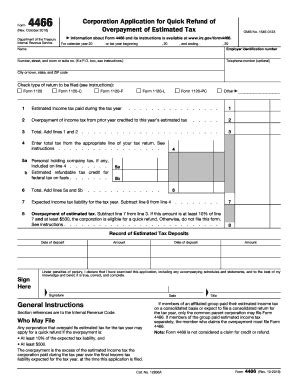 Fillable Online Form 4466 (Rev. October 2016). Corporation Application ...