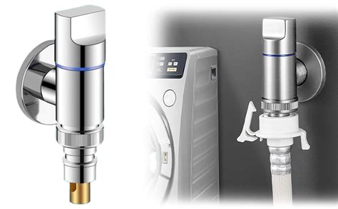 Washing Machine Faucet with Auto Shut-Off Valve, Universal 1/2'' Angle ...