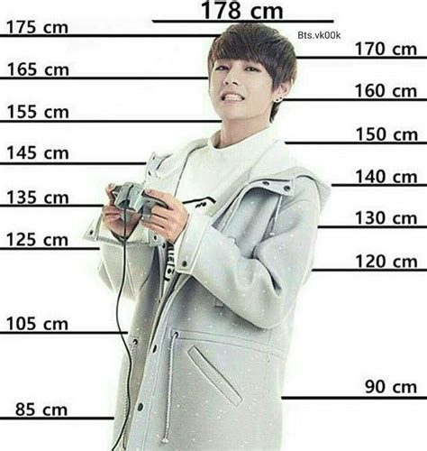 A small height chart with Taehyung as the star! Which height are all of ...