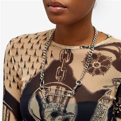 Jean Paul Gaultier Safety Pin Necklace Silver | END. (KR)