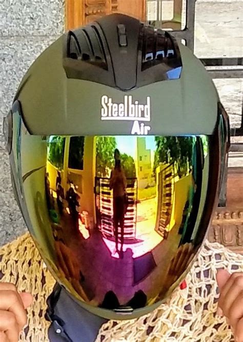 Steelbird SBA-2 Full Face Helmet Battle Green, Size: L(57-58 cm ...