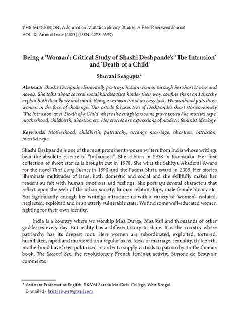 Shuvani sengupta - Critical essay - 46 | THE IMPRESSION, VOL. X, Annual ...