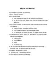 MLA Format Checklist 的图像结果