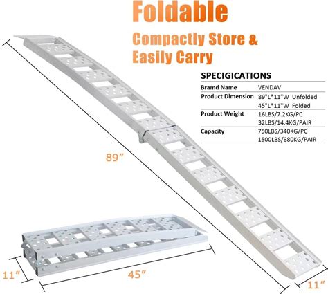 Snapklik.com : VENDAV Motorcycle Ramp For Pickup Trucks Loading Ramp 7 ...