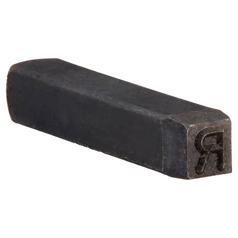 YOUNG BROS. STAMP WORKS, R, 1/2 in Character Ht, Hand Stamp Character ...