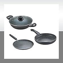Buy Prestige Omega Deluxe Granite Aluminium 3 Pcs Set- Tawa, Fry Pan ...