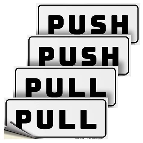 iSYFIX Push Pull Stickers Sign - 2 Pack 5x2 inch - Horizontal Decal ...