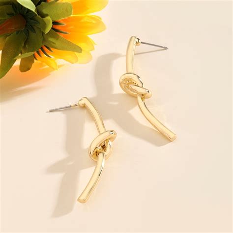 Long Knot Gold Earring | Salty – Salty Accessories