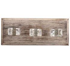 Clear Prism Shape Glass Wooden Hooks