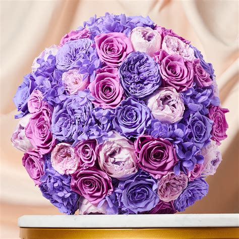 Purple White Rose Bouquet