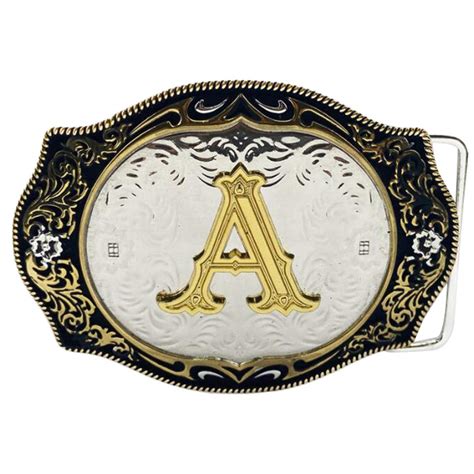 Buy Daisybaby Initial Letter Belt Buckles Western Cowboy Handmade Metal ...