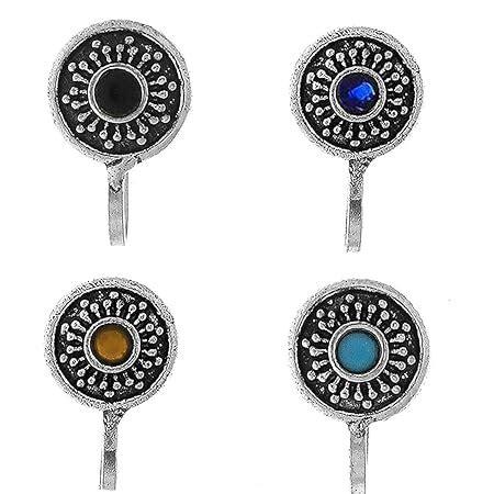 Buy Yellow Chimes Nose Pin for Women and Girls | Traditional Silver ...