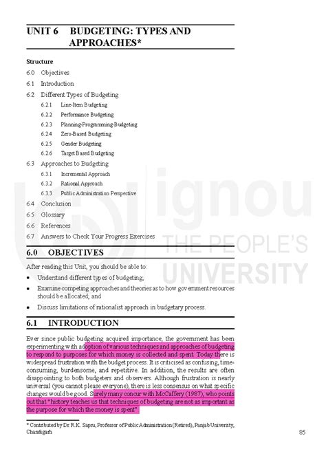 Unit 6: Types of Budgeting and Approaches in Public Administration ...