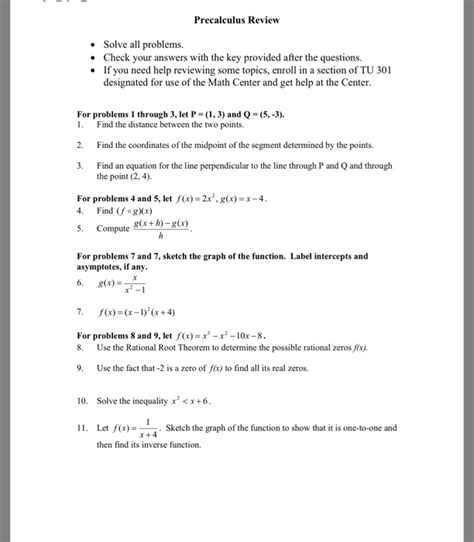 Image result for Precalculus Problems