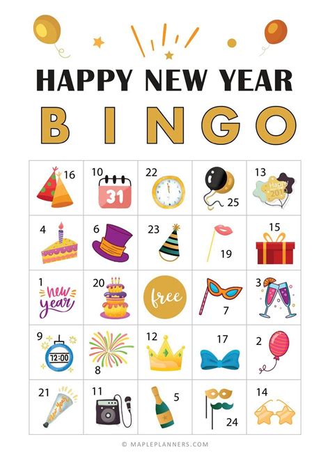 Free printable new years eve bingo game cards new years bingo – Artofit