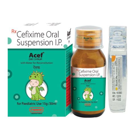 Acef-50 with water Dry Syrup Franklin Laboratories India Pvt. Ltd.