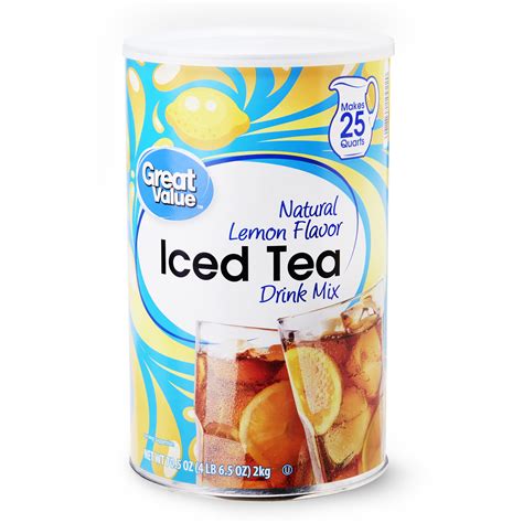 Great Value Iced Tea Drink Mix, Natural Lemon, 70.5 oz - Walmart.com