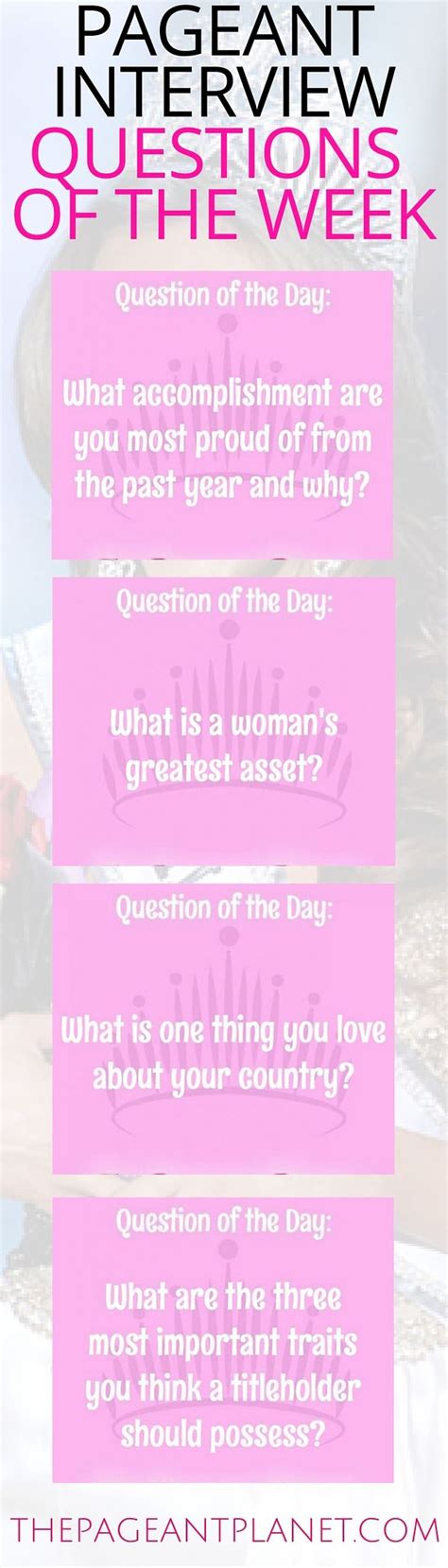 Image result for Pageant Questions