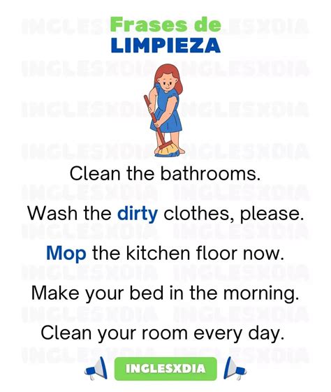 Curso de inglés en línea: frases de limpieza en inglés