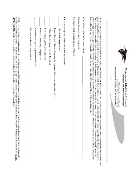 Fillable Online We Are Fairview Middle School - Williamson County ...