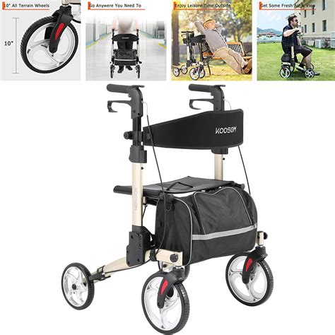 Koosom Rollator Walker with 18 Seat & 10 Wheels - India | Ubuy