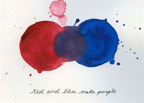 Mixing Colors Red and Blue make Purple Print from by Nonfictional