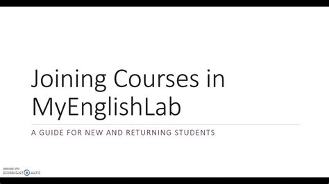 Image result for MyEnglishLab Tutorial