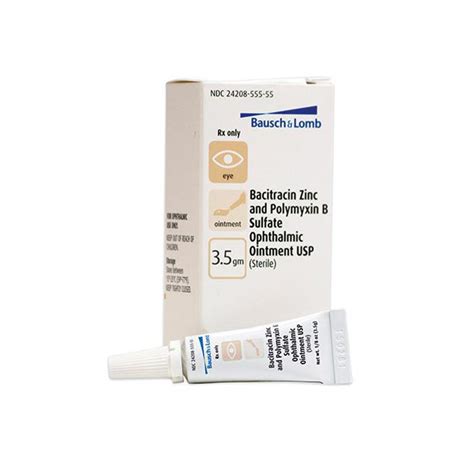 Bacitracin Zinc & Polymyxin B Sulfate Ophthalmic Ointment 3.5gm