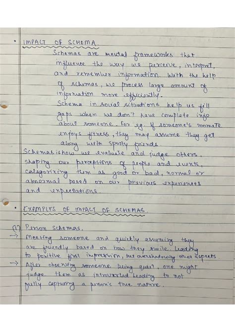 Schema Notes (Cognitive Psychology) - Understanding Their Impact and ...