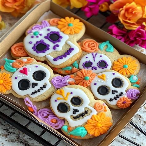 Pastel Halloween Skeleton Sugar Skulls Cookies