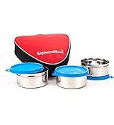 Buy Signoraware Executive Stainless Steel Lunch Box Set 4 with bag ...