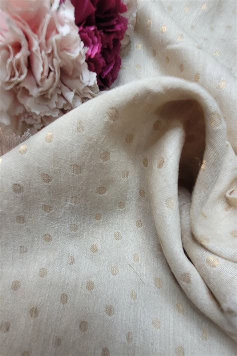 Dyeable Banarasi Handloom Pure Moonga Silk Booti Design Fabric ( 2.5 M