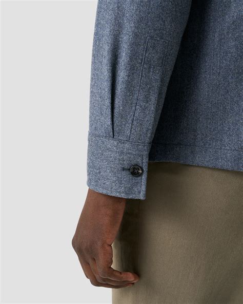 Wool Flannel Shirt Jacket - Eton