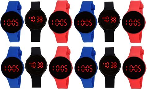 Pappi-Haunt Digital Black Dial Kids Watch (Combo of 12) - Genuine led ...
