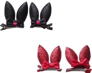 Lighthouse 2 Pair of bunny ear with bow shaped Sequins Hair Clip for ...