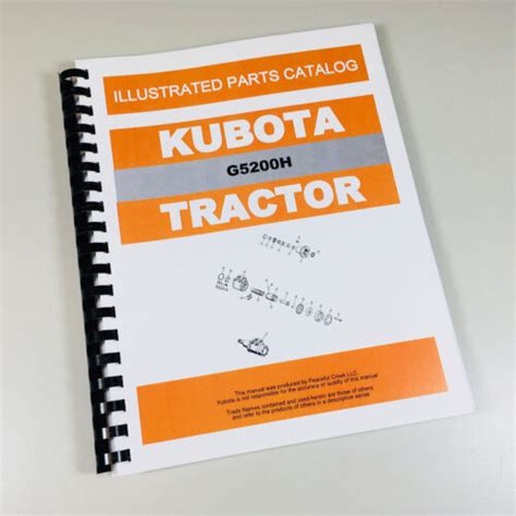 Kubota G5200h Tractor Parts Assembly Manual Catalog India | Ubuy