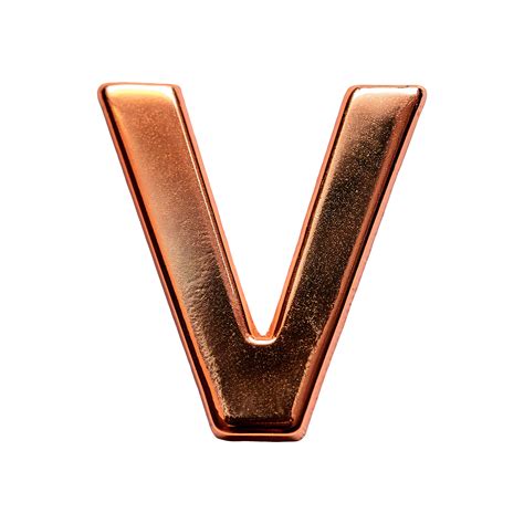 Copper Outline Letter V Symbol isolated on transparent background 46823584 PNG