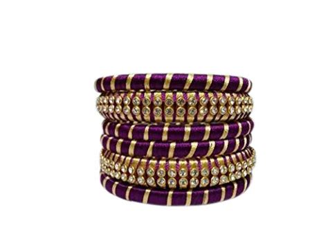 Raji Hand Crafts Thread Bangles For Women Purple Color(2x8) : Amazon.in ...