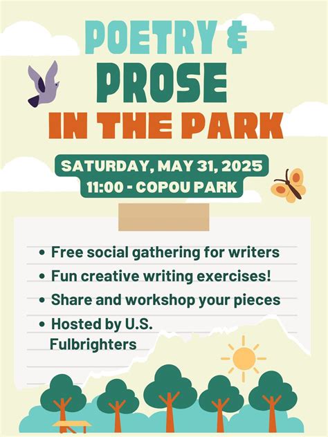 Poetry and Prose in the Park , Copou Park, Iasi, 31 May 2025 | AllEvents