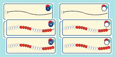👉 Building Numbers 1 - 20 Bead String Cards