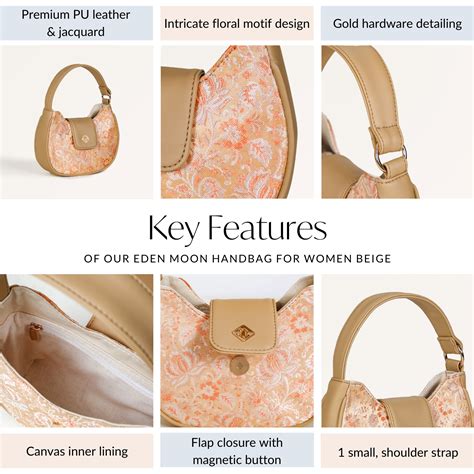 Eden Moon Handbag For Women Beige Online - Premium Shoulder bag | Nestasia