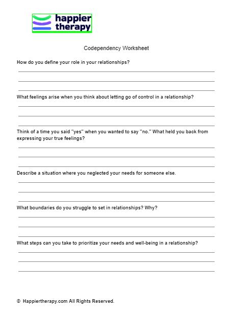 Image result for Codependency 12 Step Worksheets