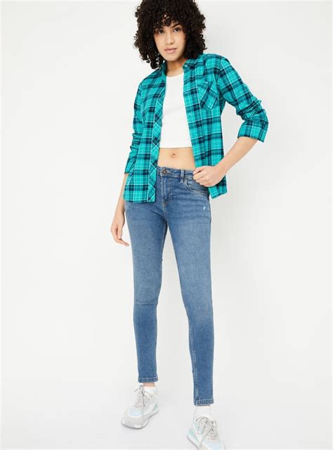 Buy Women Checked Yarn Dyed Shirt Online at just Rs. 799.0 ...